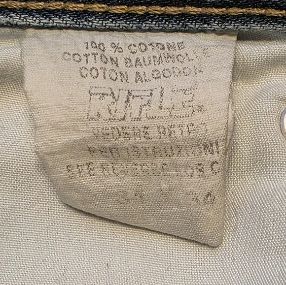 Vintage Rifle Distressed Cut Off Denim Medium Wash Blue Jean Button Fly Shorts - Picture 6 of 10